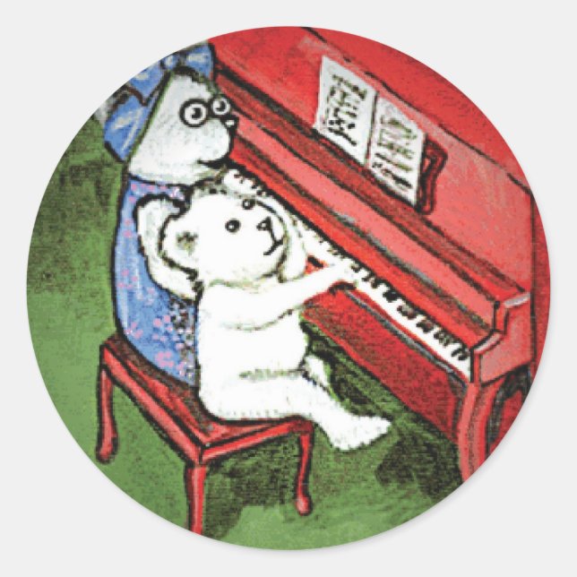 Rond Sticker Piano Bears (Devant)