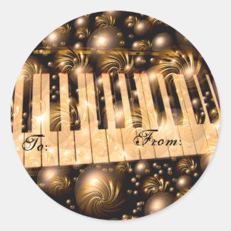 Rond Sticker Piano Keys_