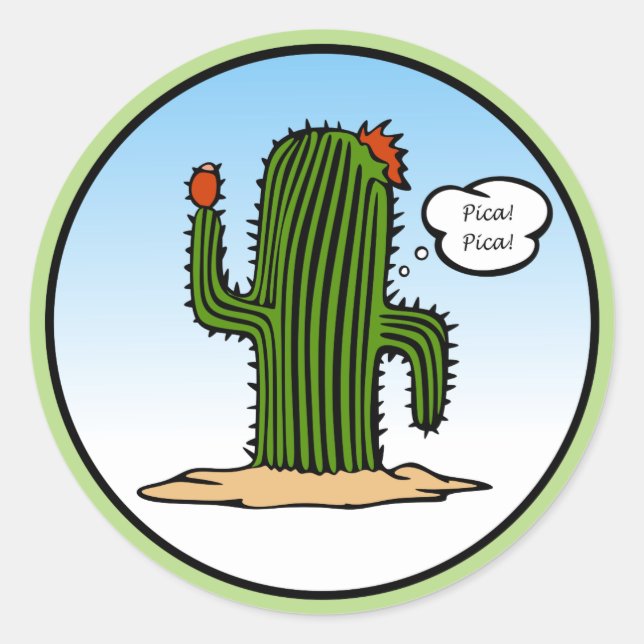 Rond Sticker Pica Cactus (Devant)
