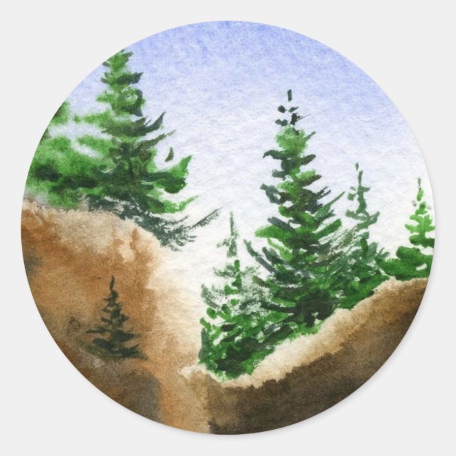 Rond Sticker Pine Tree (Devant)