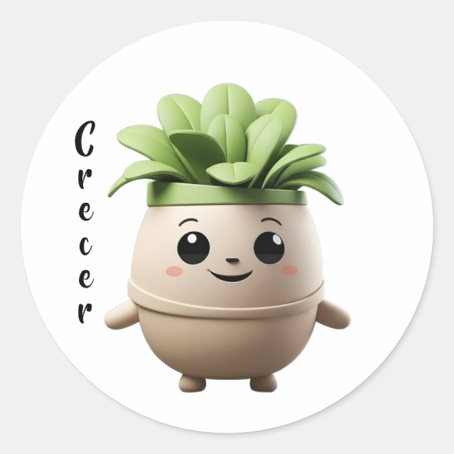 Rond Sticker Pipo Crecer – Diseño Inspirador (Devant)