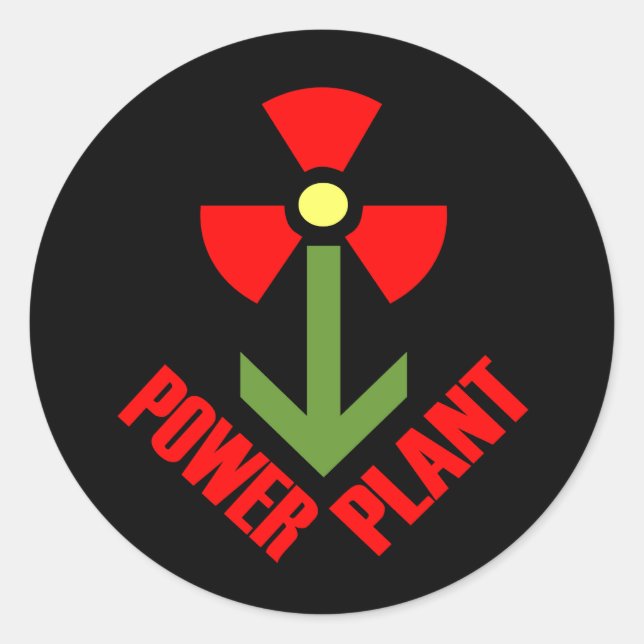 Rond Sticker Plante d'alimentation (noir) (Devant)
