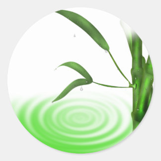 Rond Sticker plante en bambou d'eau goutte