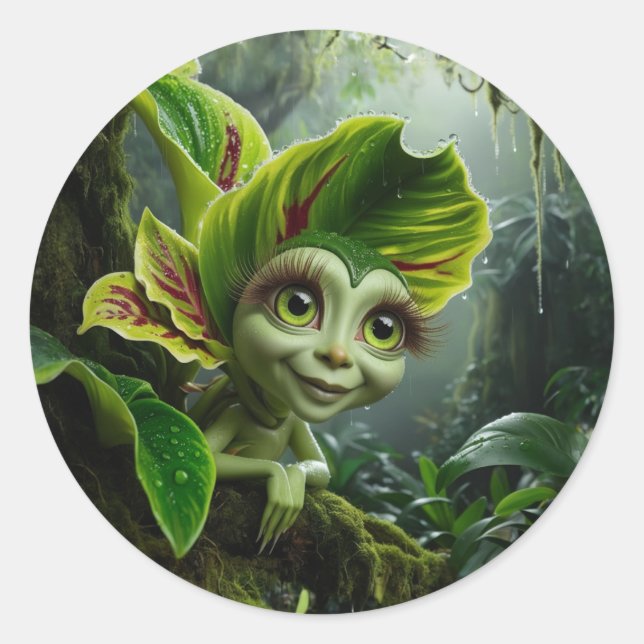Rond Sticker Plante tropical (Devant)