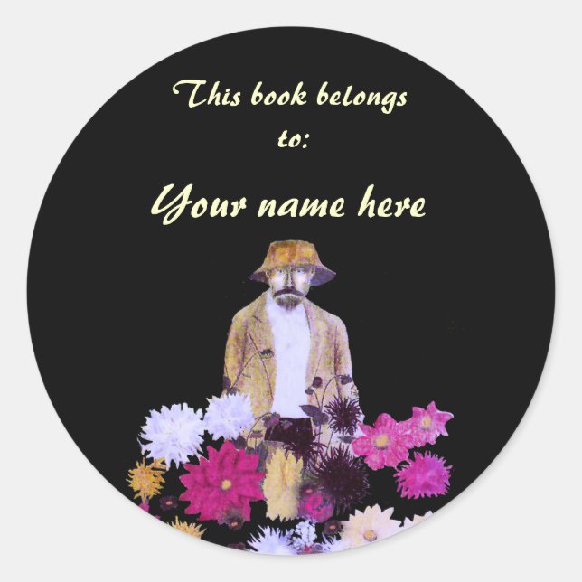 Rond Sticker plaque Dahlia Gardener (Devant)