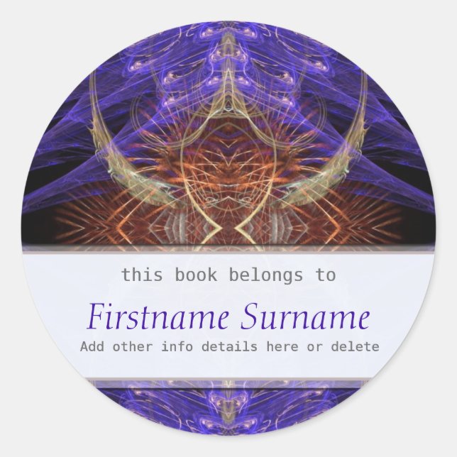 Rond Sticker plaque d'art fractal Earth Feathal (Devant)