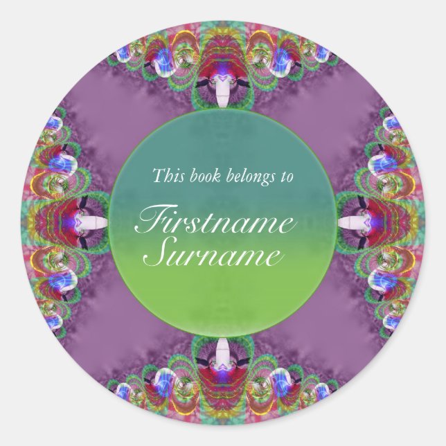 Rond Sticker plaque de broderie fractale (Devant)
