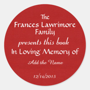Rond Sticker Plaque de livre