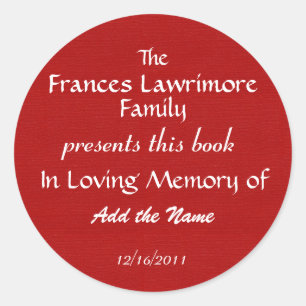Rond Sticker Plaque de livre