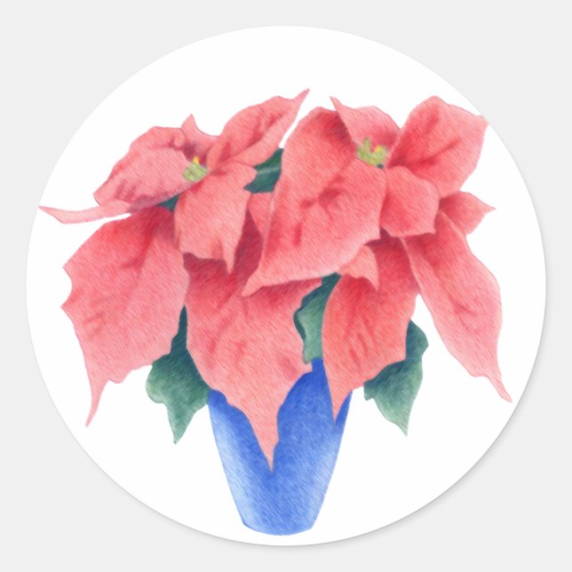 Rond Sticker Poinsettia (Devant)