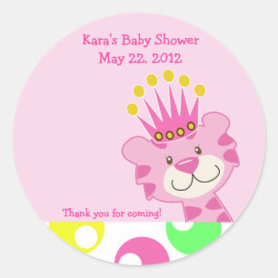 Rond Sticker Polkadot Queen of the Jungle Custom Favor