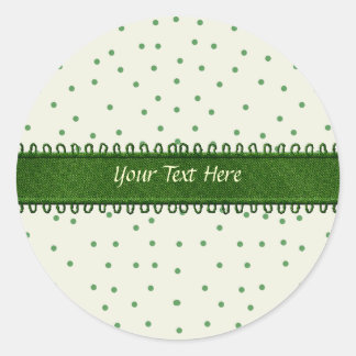 Rond Sticker Polkadot vert et blanc