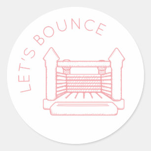 Rond Sticker Poppy Bounce House "Let's Bounce"