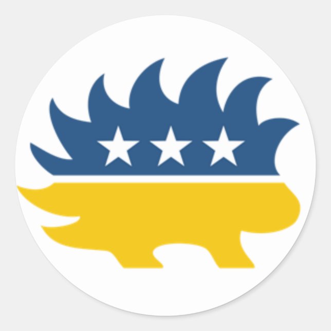 Rond Sticker Porcupine du Parti Libertarien (Devant)