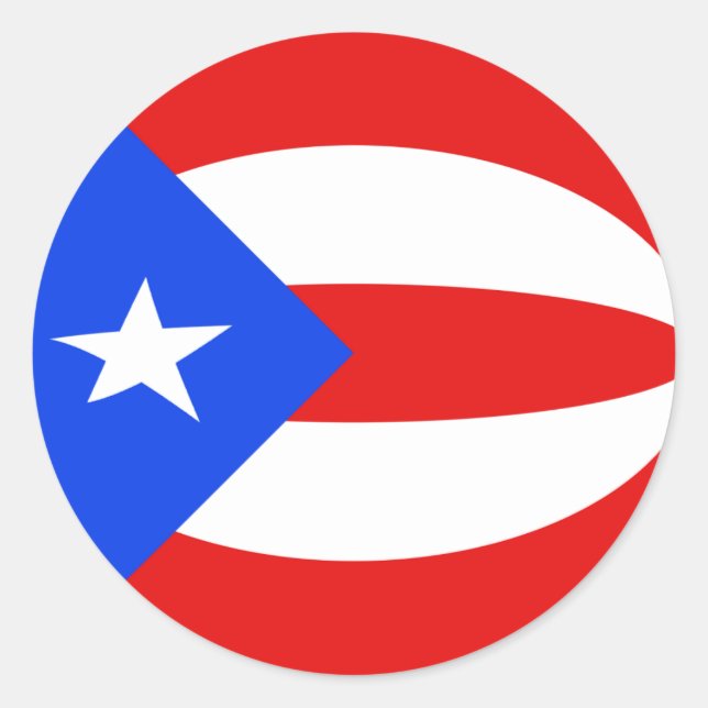 Rond Sticker Porto Rico Fisheye Flag (Devant)