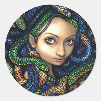 Rond Sticker "Portrait de Medusa"