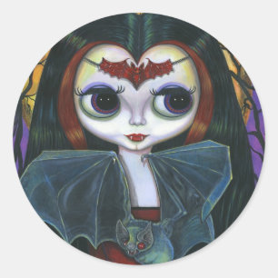 Rond Sticker poupée Vampire mignon