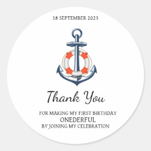 Rond Sticker pour Ancre pour Merci d'anniversaire pour 