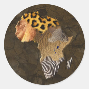 Rond Sticker pour animaux sauvages Carte de l'AFRIQUE