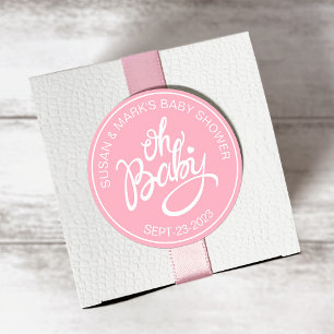 Rond Sticker pour Baby shower bébé - Baby Girl