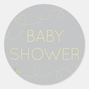 Rond Sticker pour Baby shower d'abeille de miel
