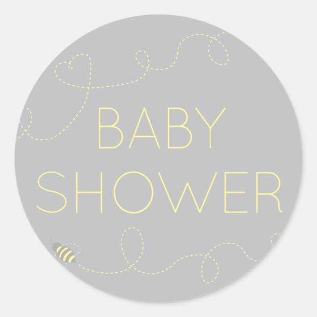 Rond Sticker pour Baby shower d'abeille de miel (Devant)