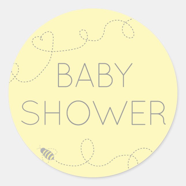 Rond Sticker pour Baby shower d'abeille de miel (Devant)