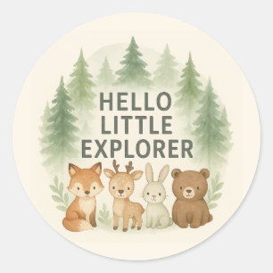 Rond Sticker pour Baby shower de bois de Little Explore