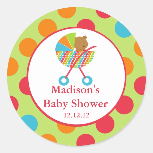 Rond Sticker pour Baby shower pour bébé (Devant)