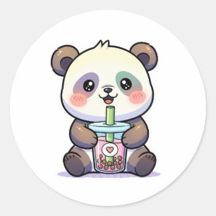 Rond sticker pour bébé panda