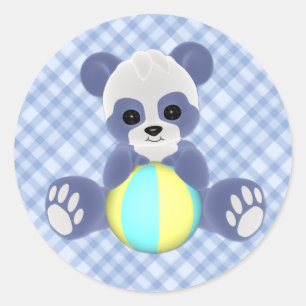 Rond Sticker pour bébé Panda Joueur