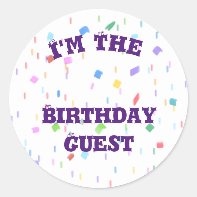 Rond Sticker pour Birthday Guest (Devant)