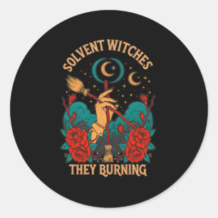 Rond Sticker pour brûler des sorcières de solvants