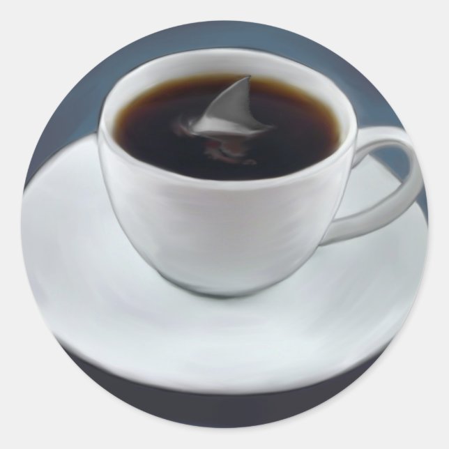 Rond Sticker pour café fin requin (Devant)