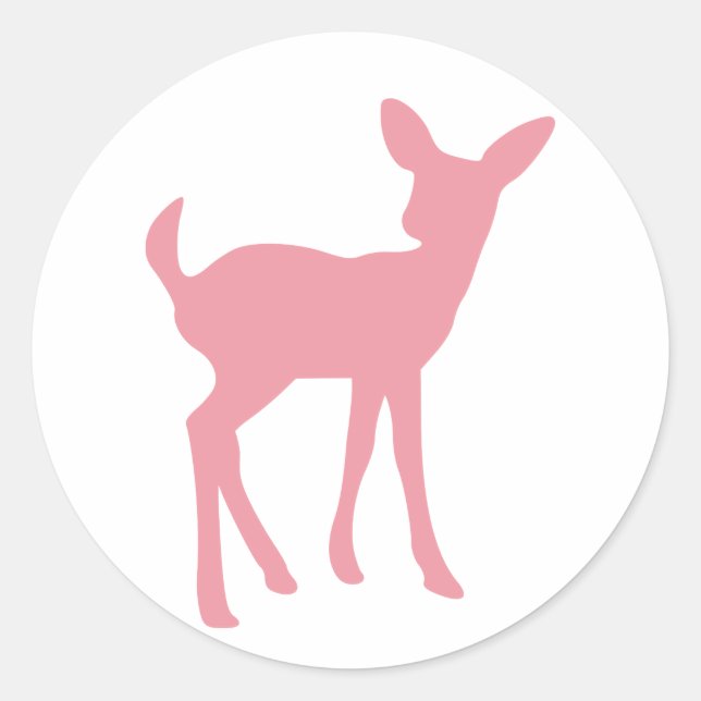 Rond Sticker pour cerf de bébé rose (Devant)
