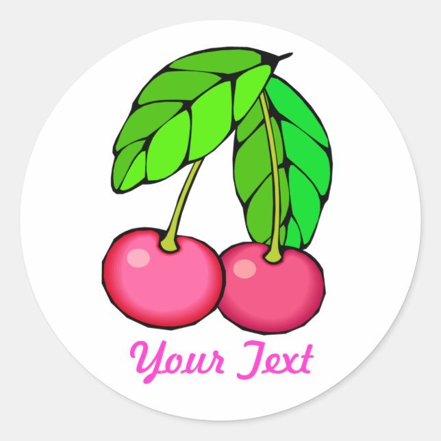 Rond Sticker pour cerise personnalisable (BLANC) (Devant)