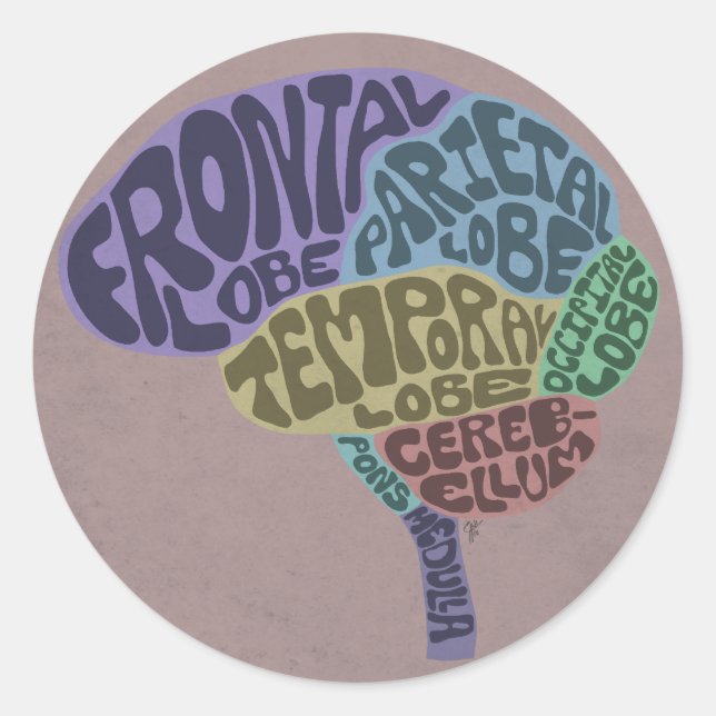 Rond Sticker pour cerveau (Devant)