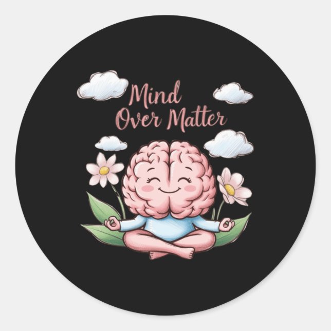 Rond Sticker pour cerveau de dessin animé (Devant)