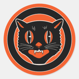 Rond Sticker pour chat Art déco Vintage