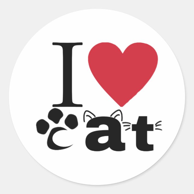 Rond Sticker pour chat cardiaque (Devant)