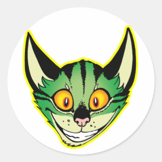 Rond Sticker pour chat de dessin fluorescent