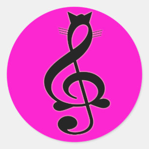 Rond Sticker pour chat de jazz