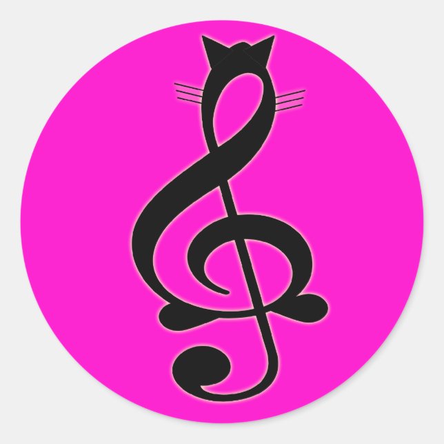 Rond Sticker pour chat de jazz (Devant)