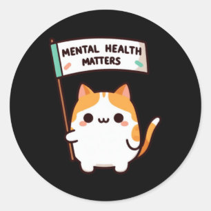 Rond Sticker pour chat de la Journée mondiale de la san
