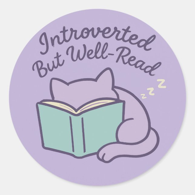 Rond Sticker pour chat de livre introduit - Pastel cosy (Devant)