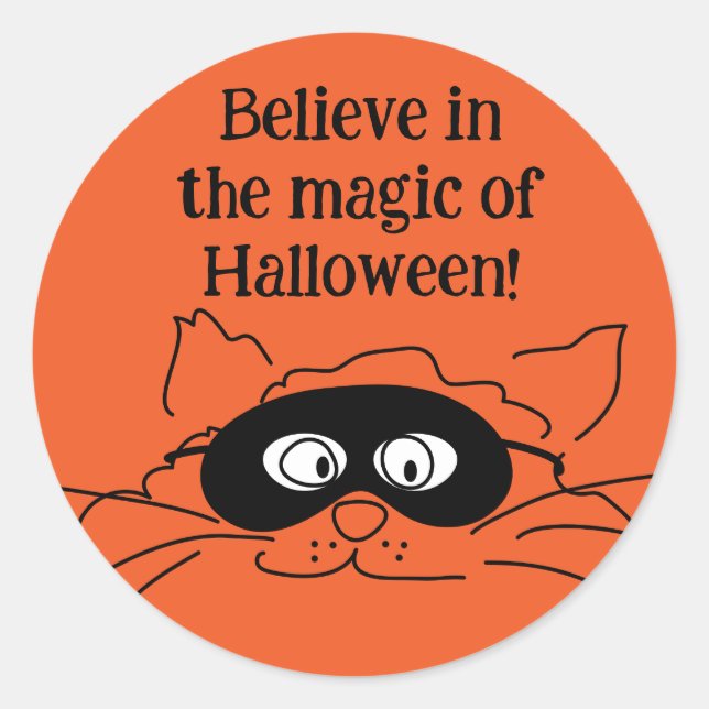 Rond Sticker pour chat Halloween (Devant)
