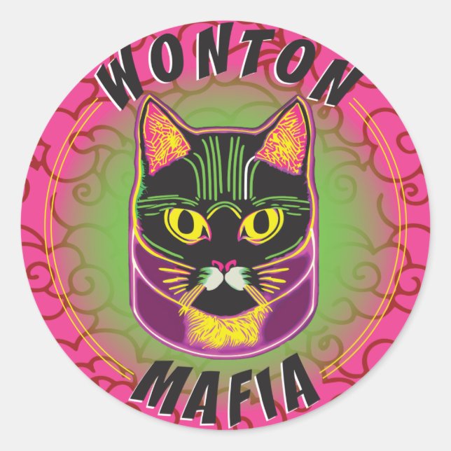 Rond Sticker pour chat mafia Wonton (Devant)