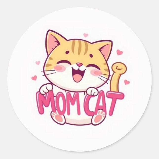 Rond Sticker pour chat maman (Devant)