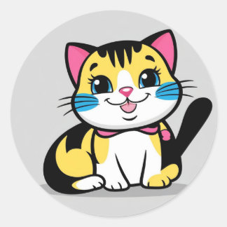 Rond Sticker pour chat mignon