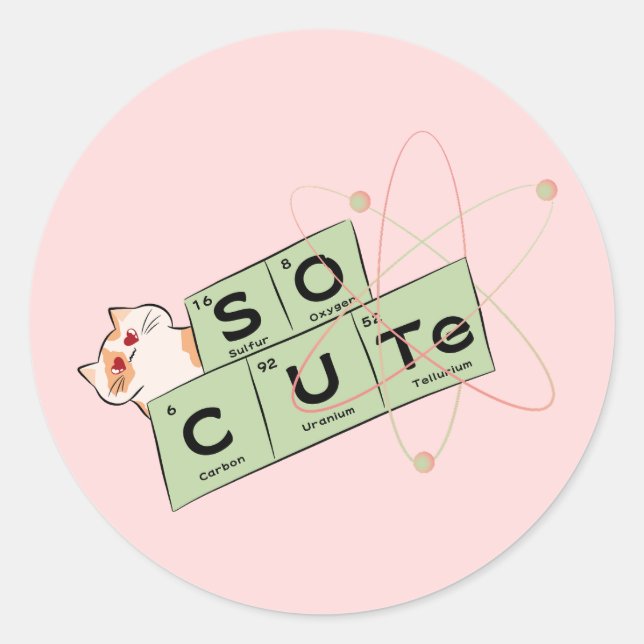 Rond Sticker pour chat mignon (Devant)